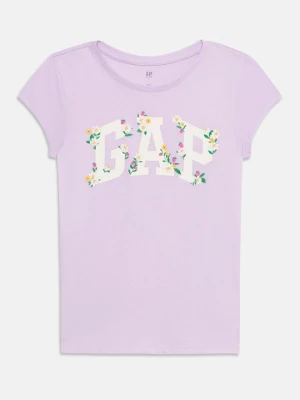 T-shirt z nadrukiem GAP liliowy