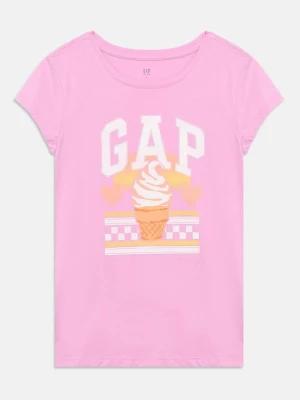 T-shirt z nadrukiem GAP różowy