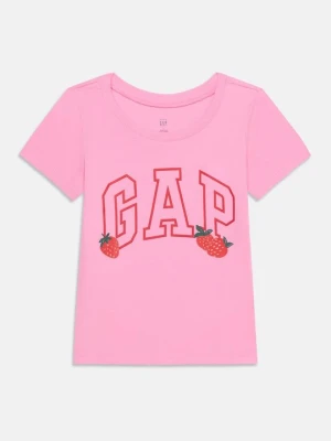 T-shirt z nadrukiem GAP różowy