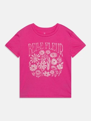 T-shirt z nadrukiem GAP różowy