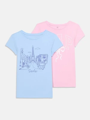 T-shirt z nadrukiem GAP różowy
