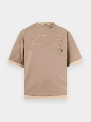 T-shirt z nadrukiem GCDS beżowy