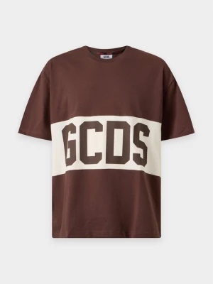 T-shirt z nadrukiem GCDS brązowy