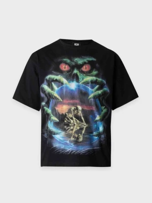 T-shirt z nadrukiem GCDS czarny