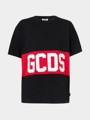 T-shirt z nadrukiem GCDS czarny