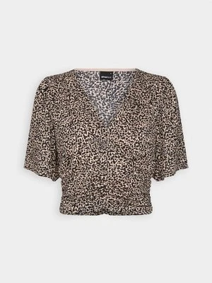 T-shirt z nadrukiem Gina Tricot beżowy