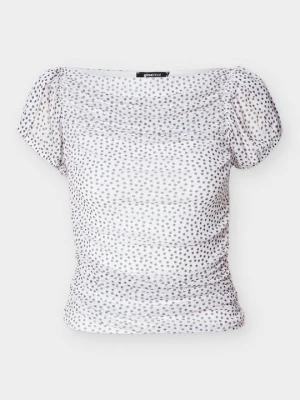T-shirt z nadrukiem Gina Tricot biały
