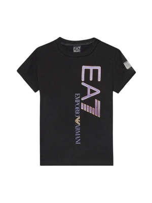 T-shirt z nadrukiem Giorgio Armani czarny