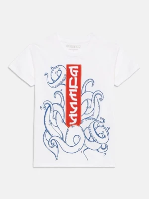T-shirt z nadrukiem Guess biały