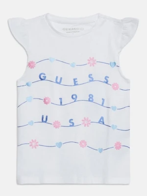 T-shirt z nadrukiem Guess biały