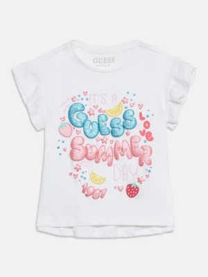 T-shirt z nadrukiem Guess biały