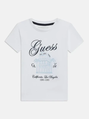 T-shirt z nadrukiem Guess biały