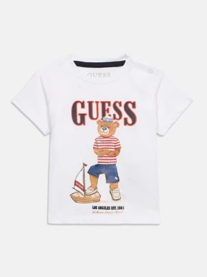 T-shirt z nadrukiem Guess biały
