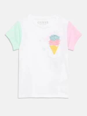 T-shirt z nadrukiem Guess biały