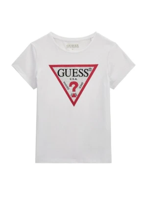T-shirt z nadrukiem Guess biały