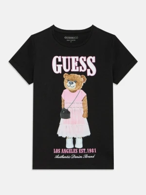 T-shirt z nadrukiem Guess czarny