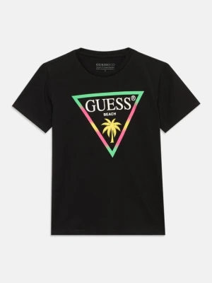 T-shirt z nadrukiem Guess czarny