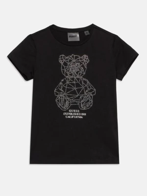 T-shirt z nadrukiem Guess czarny