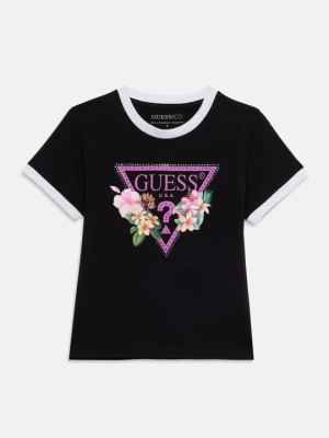 T-shirt z nadrukiem Guess czarny