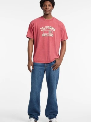 T-shirt z nadrukiem Guess czerwony