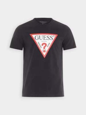 T-shirt z nadrukiem Guess granatowy