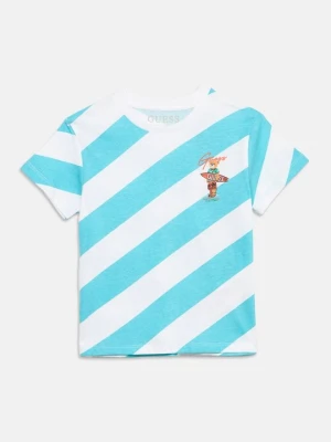 T-shirt z nadrukiem Guess jasnoniebieski
