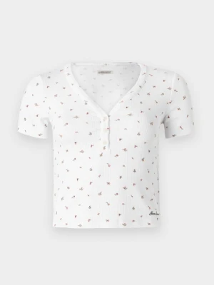 T-shirt z nadrukiem Guess mleczny