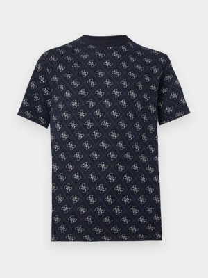 T-shirt z nadrukiem Guess niebieski