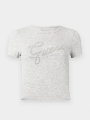 T-shirt z nadrukiem Guess szary