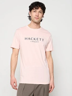 T-shirt z nadrukiem Hackett London różowy