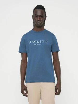 T-shirt z nadrukiem Hackett London niebieski