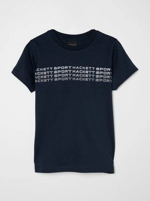 T-shirt z nadrukiem Hackett London granatowy