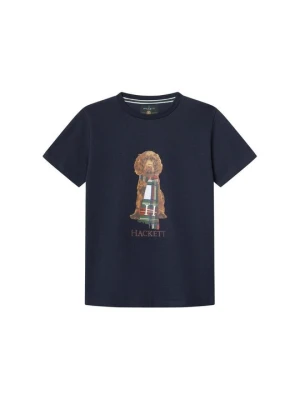 T-shirt z nadrukiem Hackett London granatowy