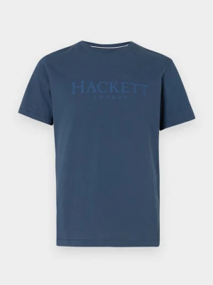 T-shirt z nadrukiem Hackett London granatowy