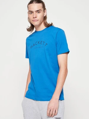 T-shirt z nadrukiem Hackett London niebieski