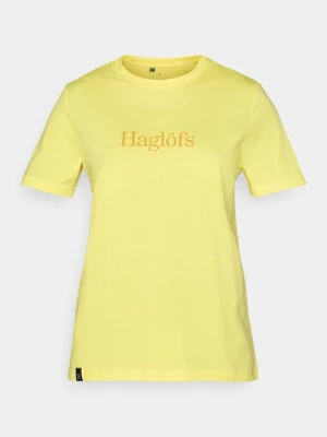 T-shirt z nadrukiem Haglöfs żółty