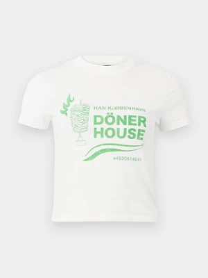 T-shirt z nadrukiem Han Kjøbenhavn mleczny