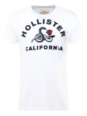 T-shirt z nadrukiem Hollister Co. biały