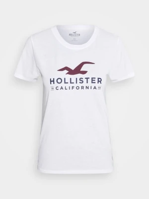T-shirt z nadrukiem Hollister Co. biały