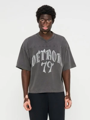 T-shirt z nadrukiem Hollister Co. ciemnoszary