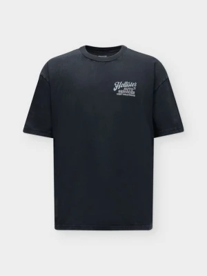 T-shirt z nadrukiem Hollister Co. czarny