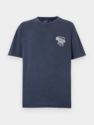 T-shirt z nadrukiem Hollister Co. granatowy