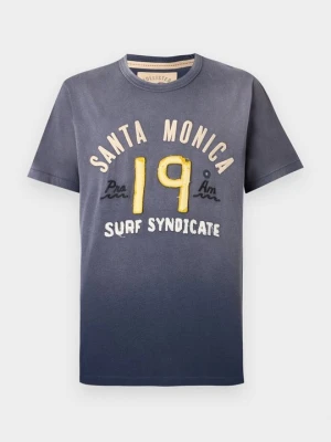 T-shirt z nadrukiem Hollister Co. granatowy