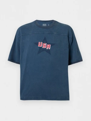 T-shirt z nadrukiem Hollister Co. granatowy