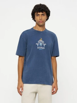 T-shirt z nadrukiem Hollister Co. granatowy