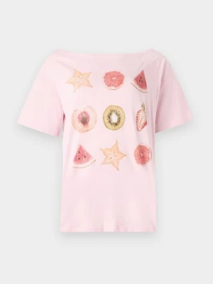 T-shirt z nadrukiem Hollister Co. różowy