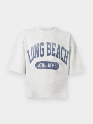 T-shirt z nadrukiem Hollister Co. szary
