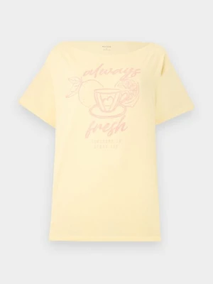 T-shirt z nadrukiem Hollister Co. żółty