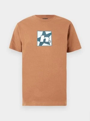 T-shirt z nadrukiem HUF ochra