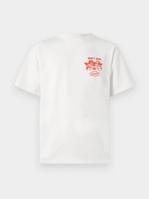 T-shirt z nadrukiem HUF biały